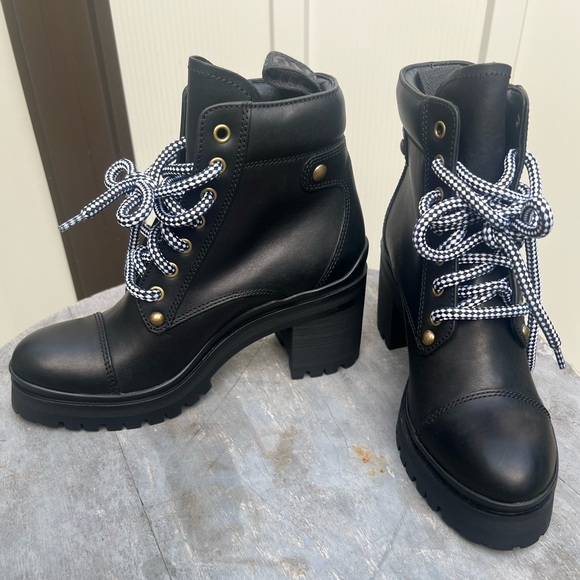Miu Miu Black Combat Boots 7.5 - Picture 1 of 10